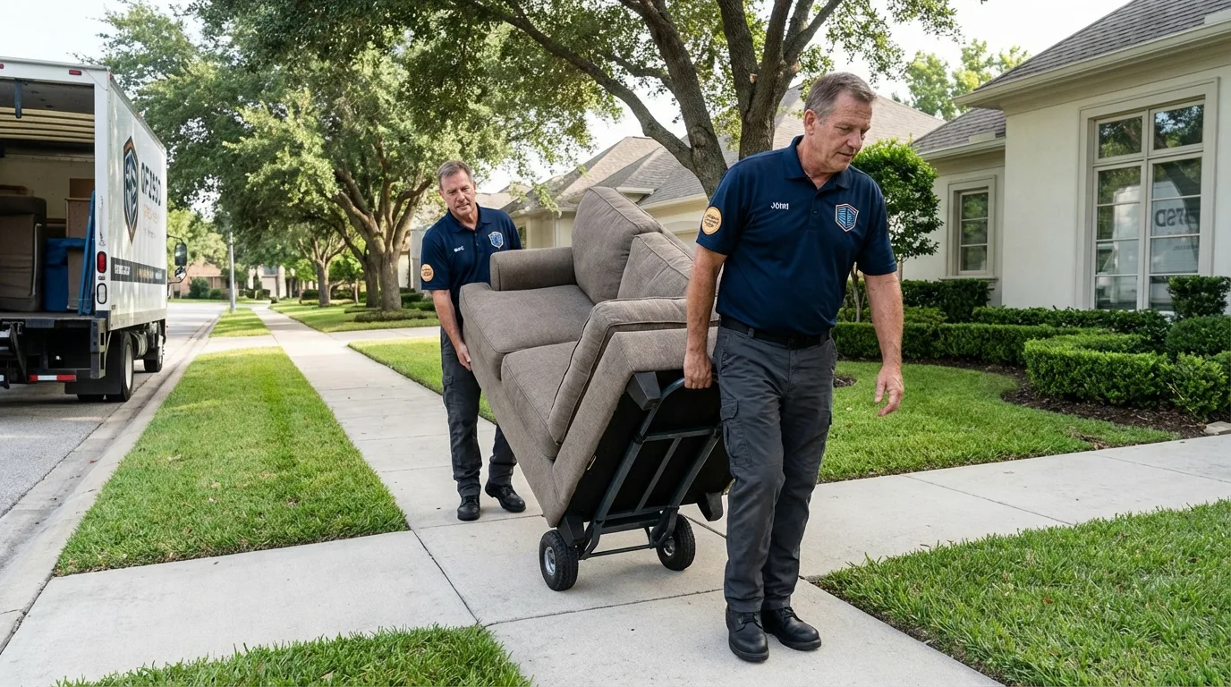 Local residential moving crew loading furniture in Wyoming, MI